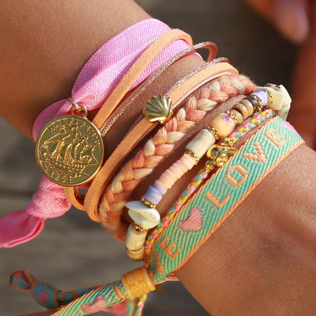 Bracelet Wrap Coquille de pêche