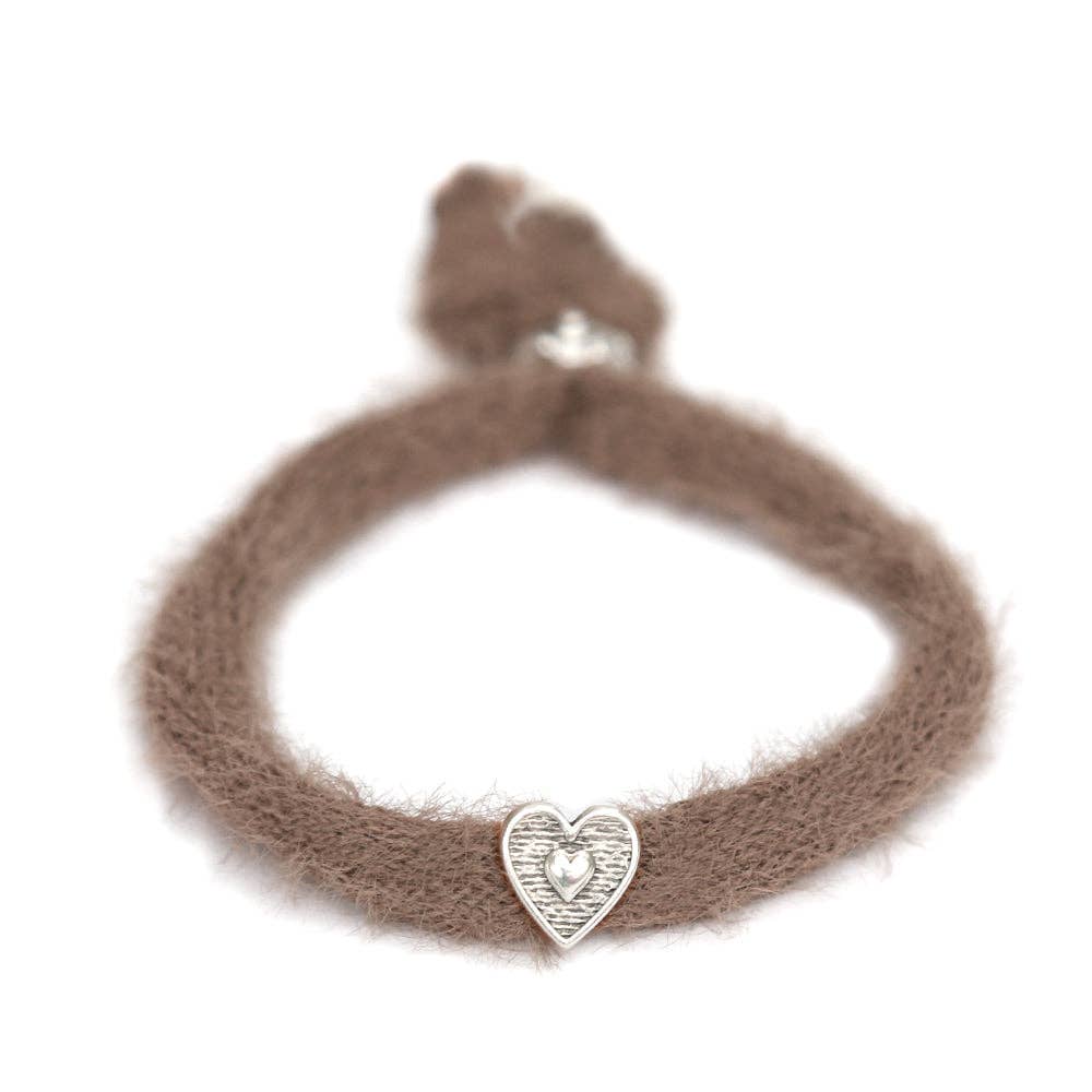 Bracelet moelleux taupe argenté