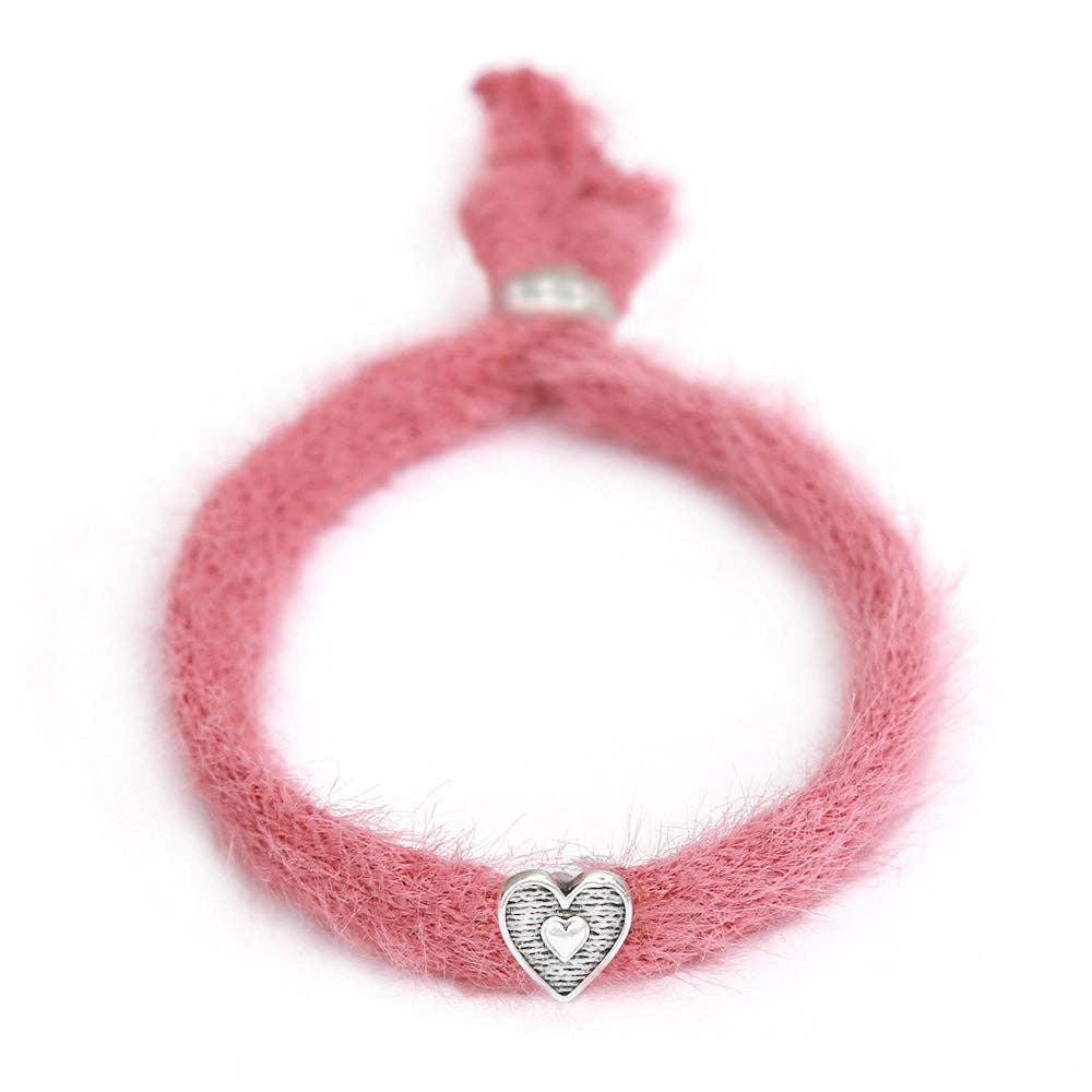 Bracelet moelleux framboise argenté