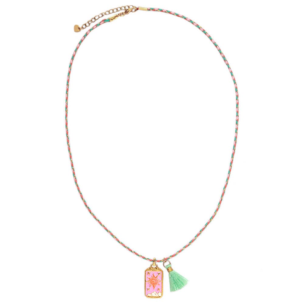 Collier cordon amulette soleil